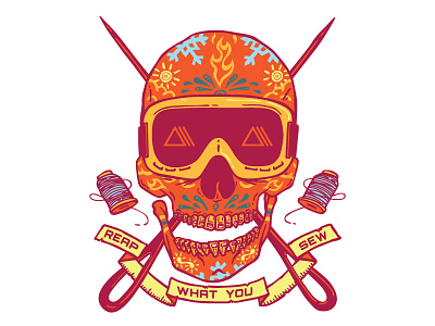 Reap what you Sew apparel illustration outdoor retailers polartec screen print skull