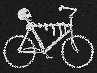 Bonecycle Tee apparel bicycle bones cotton bureau screenprint skeleton skull t shirt