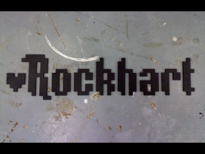 Rockhart logo - Laser cut 8 bit clothing rockhart video games