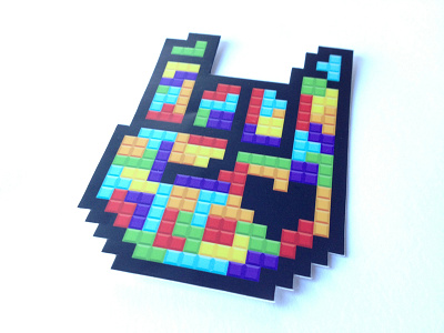 Rockhart Tetris Sticker apparel gaming pixel retro rockhart sticker tetris