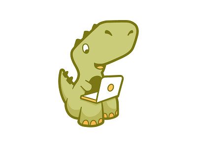 Portland Code School Alt. Logo dinosaur illustration logo pcs portland