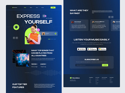 Music Platform Website branding design figma landing page mockup music music platform ui ui kit website