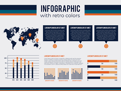 Infographic with retro colors