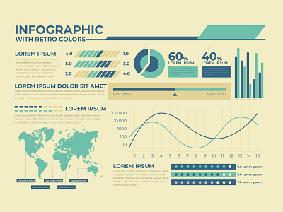 Infographic with retro colors app branding design free design free vector freepik icon illustration infographic logo new retro ui ux vector