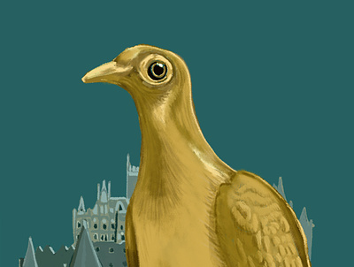 The Golden Bird design illustration photoshop