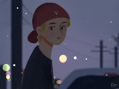 BTS V | Sweet Night Unofficial MV art cartoon fanart ilustration portrait drawing