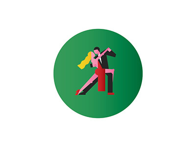 Tango tango dancing argentina buenos aires circle flat illustration woman sexy