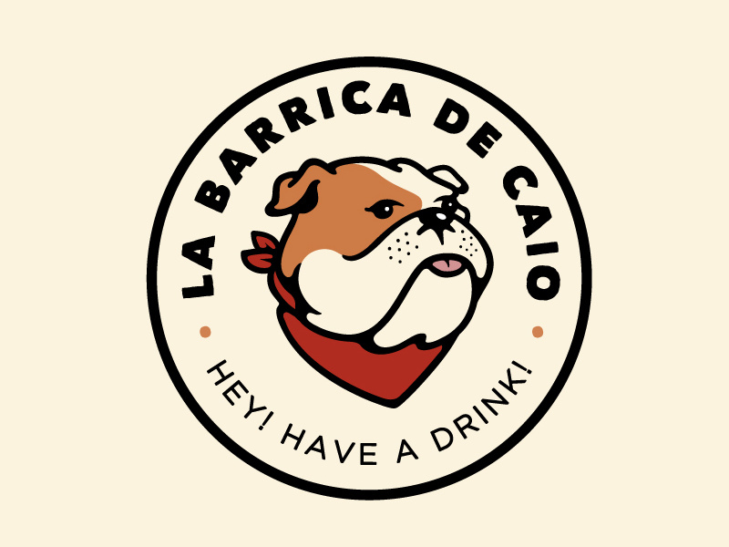 La Barrica de Caio dog badge truck beer vector bulldog logo branding