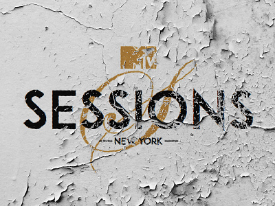 MTV Sessions calligraphy grunge logo music new york sans serif