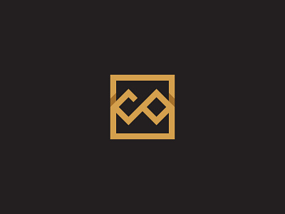 CO Crown Logo branding gold graphic design logo luxury minimalist modern monogram square