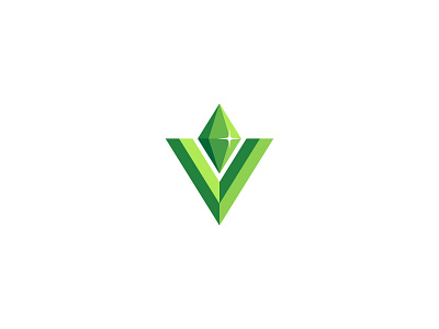 V Emerald Logo branding emerald graphic design green logo modern v