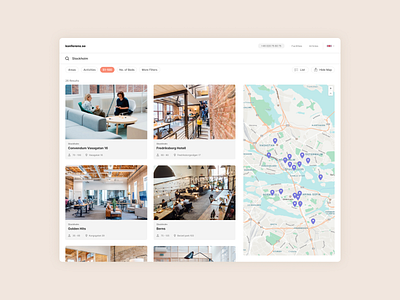 Conference Booking Search airbnb booking clean hotel map minimal search ui ux web