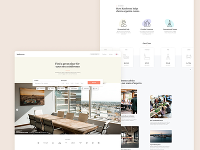 Conference Booking Homepage airbnb booking clean conference design homepage hotel landing maps minimal ui ux web