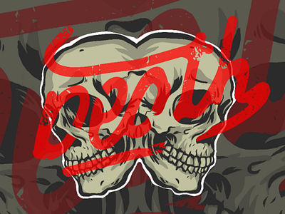 Twin skull design merch design clothing