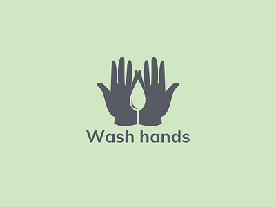 Wash hands design illustration logo