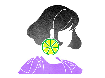 A girl with lime earrings character colorful digitalart digitalillustration earring fashion fashionillustration girl illustration lime simple simpleillustration