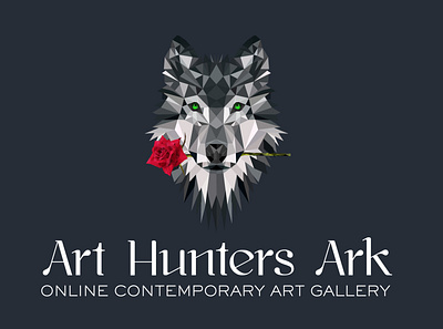 Art Hunters Ark - Logo Design brand identity branding design geometric logo geometric wolf illustrator logo polygonal logo polygonal wolf wolf logo