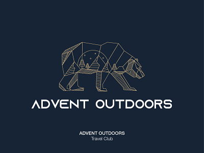 Advent Outdoor - Logo Design bear line art bear logo geometric art geometric line art line art line art logo line artwork logo design minimalist logo