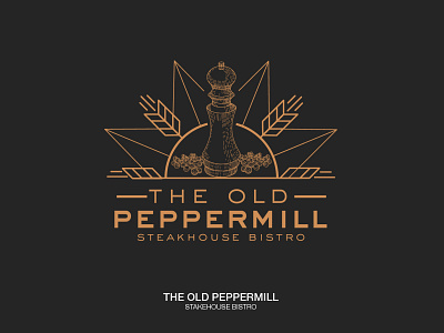 The Old Peppermill - Logo Design brand identity line art line art logo logo design restaurant logo typogaphy