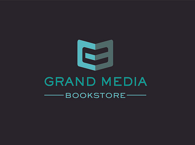 Grand Media - Bookstore logo illustration initial letter logo logo design logo design concept mimimal minimalist minimalist logo minimalist logo design