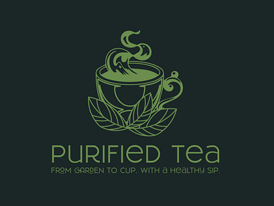 Purified Tea - Line Art logo Version