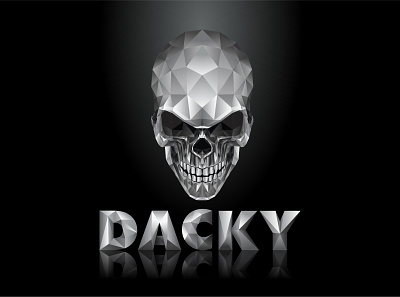 DACKY Logo Design - Gaming logo brand identity branding gaming logo geometric logo geometric skeleton illustration logo design polygonal logo polygonal skeleton skeleton skeleton logo typography