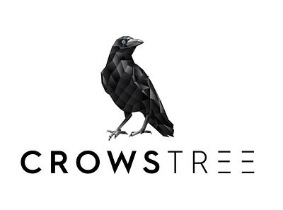 CROWSTREE - Logo Design branding crow crow logo geometric crow geometric logo illustration illustrator logo design polygonal crow polygonal logo