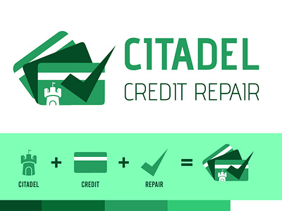 Citadel Credit Repair - Logo design brand identity citadel logo credit logo financial logo logo design concept minimalist minimalist design minimalist logo minimalist logo design money logo repair logo