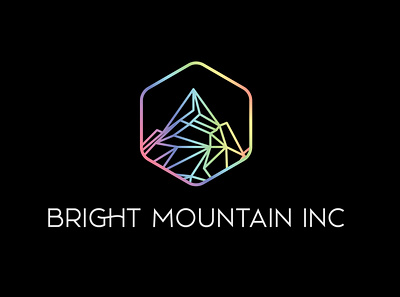 Bright Mountain Logo Design brand identity geometric logo illustration illustrator line art line art logo logo logo design minimalist logo mountain mountain line art mountain logo