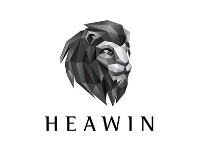 Polygonal Lion Logo - Heawin Logo 3d lion brand identity branding geometric lion geometric logo illustrator lion lion logo logo logo design logodesign polygonal lion polygonal logo royal lion