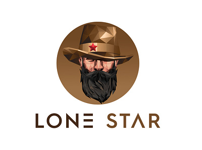 Lone Star Logo - Cowboy 3d logo brand identity branding cowboy cowboy logo design geometric cowboy geometric logo howdy illustration logo logo design polygonal cowboy polygonal logo vector