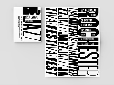Typographic Foldable Poster Design for Rochester Jazz Festival