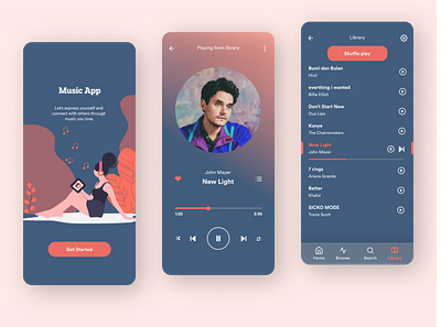 Simple Music Player App app appdesign clean design exploration ios minimalist mobile product design mobile ui ui ui design uiux