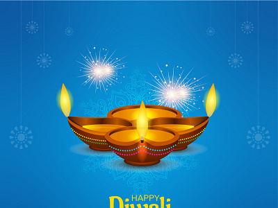 Diwali Festival Poster with Diya
