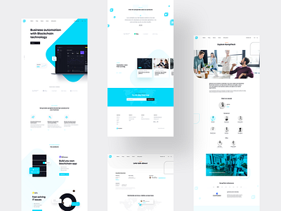 Kompitech subpages blue clean design ui ux webdesign white