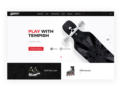 Tempish website black and white inline layout skates ui ux webdesign