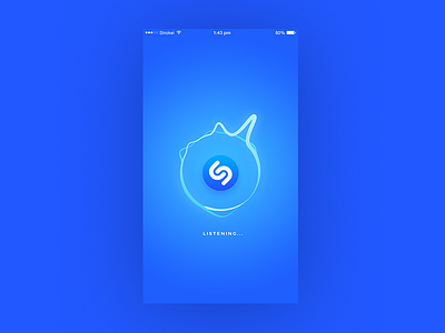 Shazam concept blue mobile design music shazam ui ux