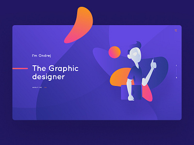 Portfolio landing page clean orange purple ui ux webdesign