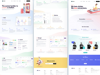 BotMe - Inner Pages app art bot bots dashboard design flat iconography icons illustration illustrations landing page product ui user experience user interface ux web website