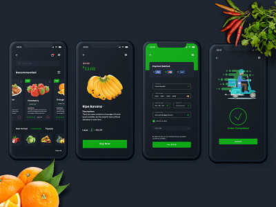 Food App UI Design app design design food food app fruit app illustration mobile app design mobile design mobile ui ui ux
