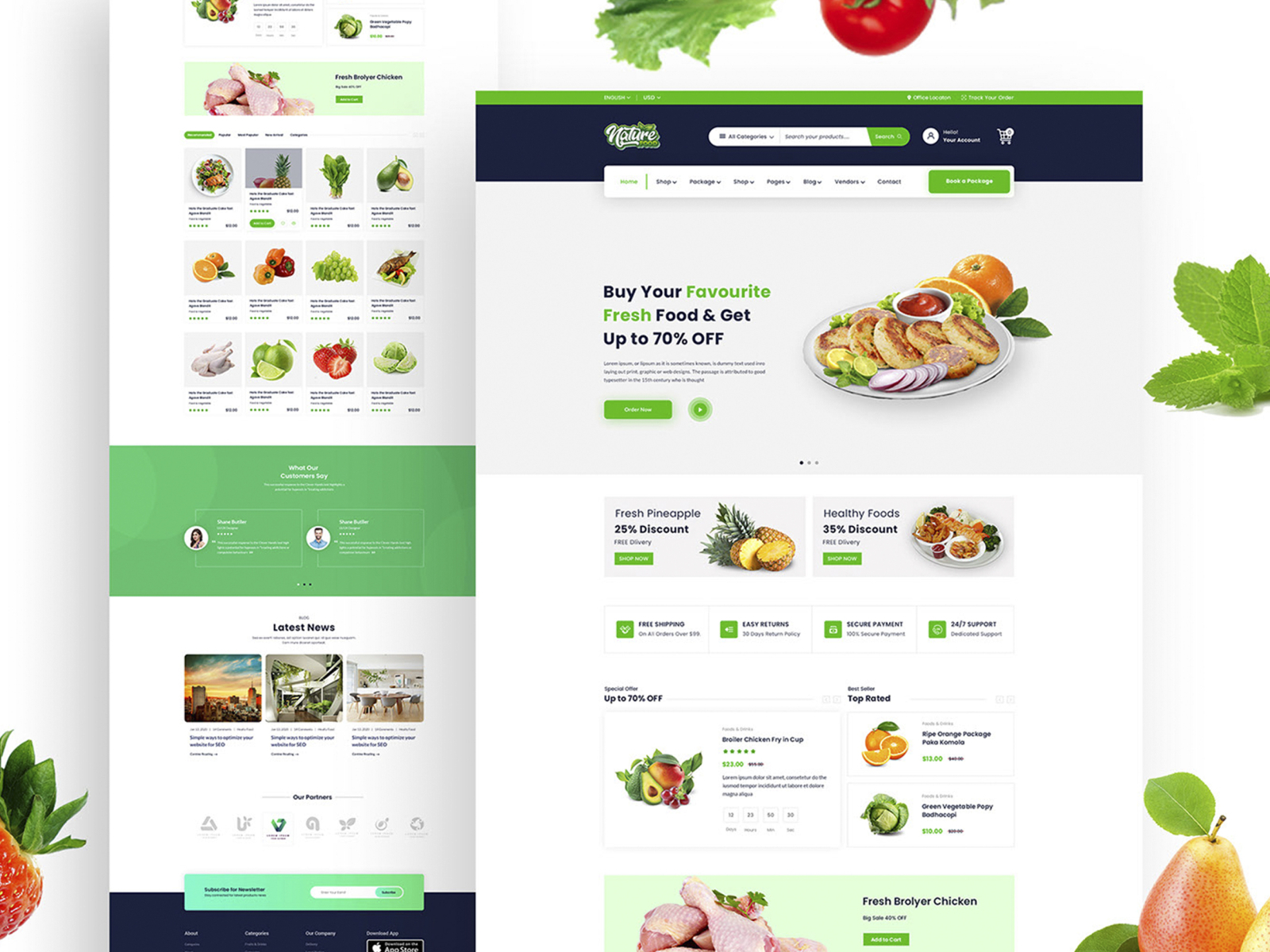 Food Shop ( eCommerce Web Landing Page) by Softakey on Dribbble