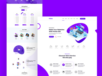 Printa the Agency Web Landing Page agency landing page app design mobile app design one page one page website ui ux web app web design web design agency web elements web landing page web page design web ui ux website website design