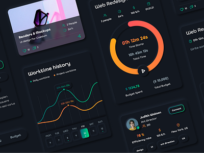 Caesium app design dark mode dark ui design freelancer mobile app mobile design mobile ui product design productivity ui uiux design user experience user interface user interface design ux