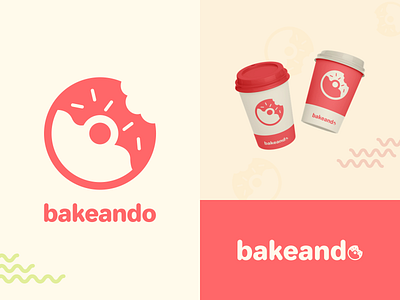 bakeando logo brand identity branding design flat graphic design illustrator logo logo design recipe app typography vector