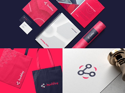 Hudday brand design brand identity branding branding design colorful colorful brand graphic design inspiration marketing materials social media stationery
