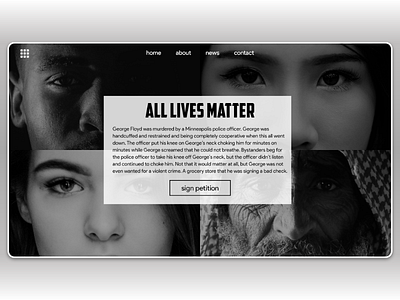 All Lives Matter alllivesmatter black blackandwhite ui uidesign uiux webdesign white