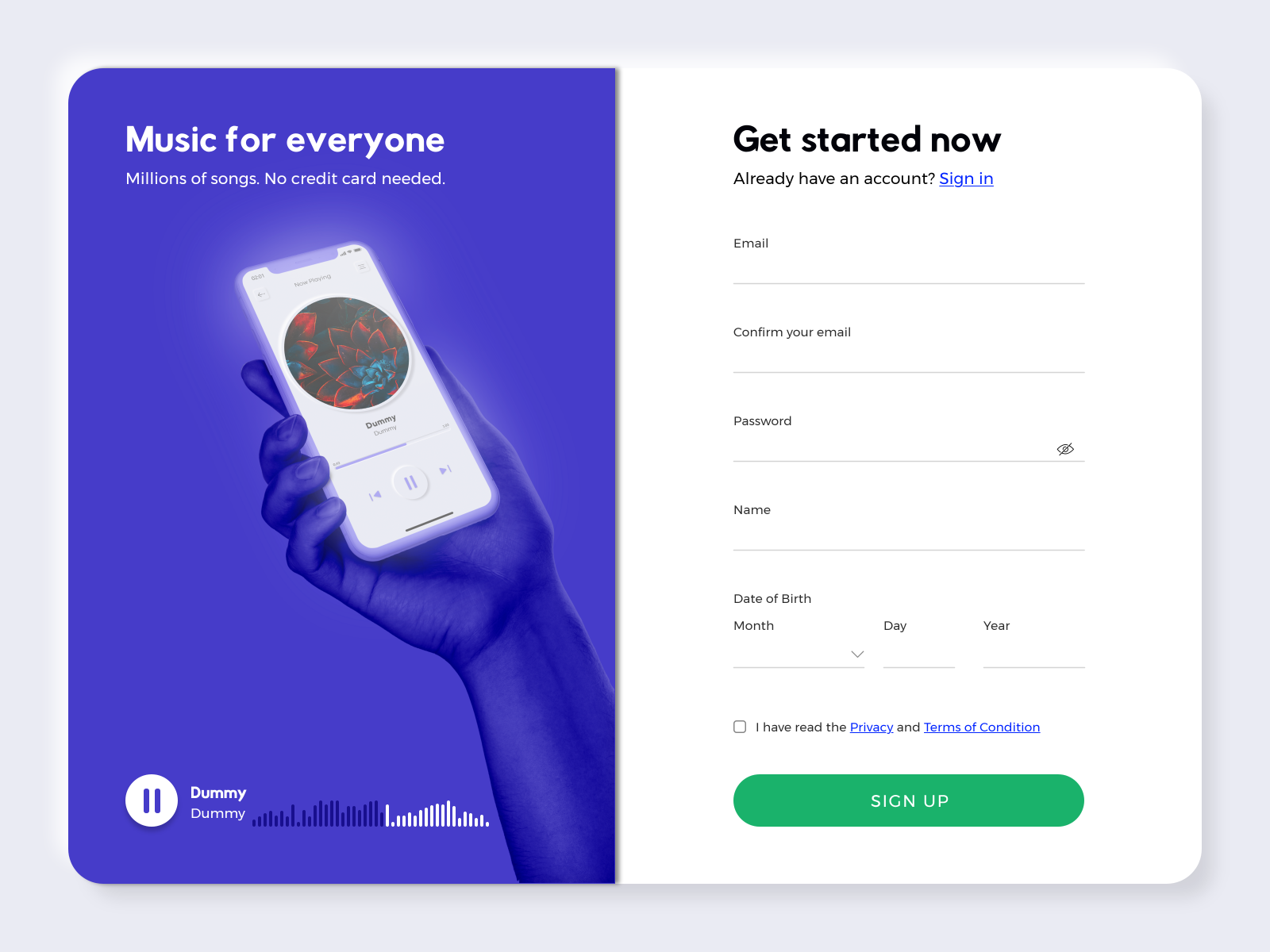 Sign Up Website #CreateWithAdobeXD by Raam Pujangga Sadewa on Dribbble