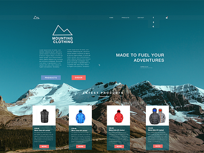 Mountaing Clothing ecommerce graphics web webdesign