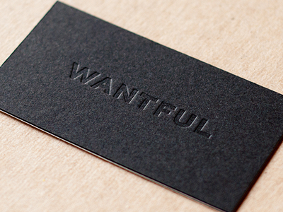 Wantful Cards blind deboss business cards design graphic design identity letterpress logo typography wantful