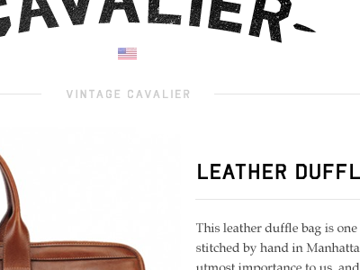 Cavalier Leather Duffle cavalier leather product product design ui design web design